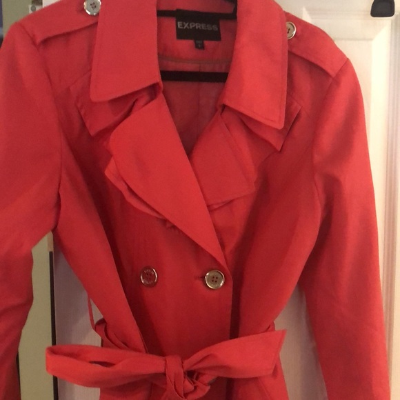 Express coral light double breasted trench - Picture 2 of 3